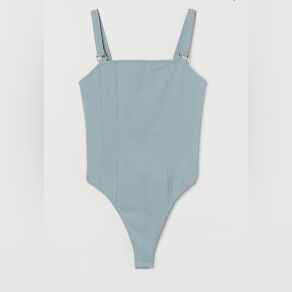 H&M Tops - 🌻H&M Pastel Blue Thong Bodysuit
